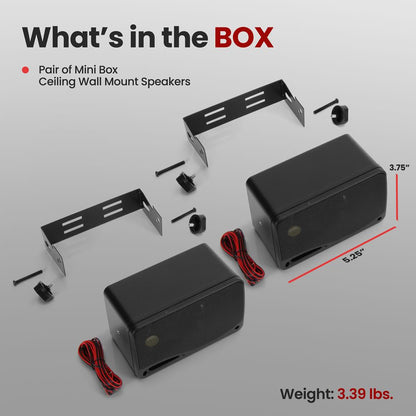 3-Way Indoor Outdoor Speakers 200W 3.5 Wall Mount Home Theater