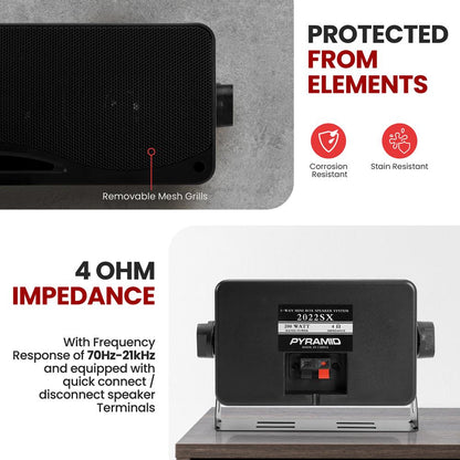 3-Way Indoor Outdoor Speakers 200W 3.5 Wall Mount Home Theater