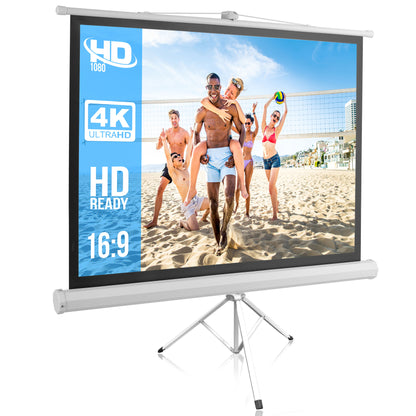 50 Portable Projector Screen Easy Setup White Matte Fabric
