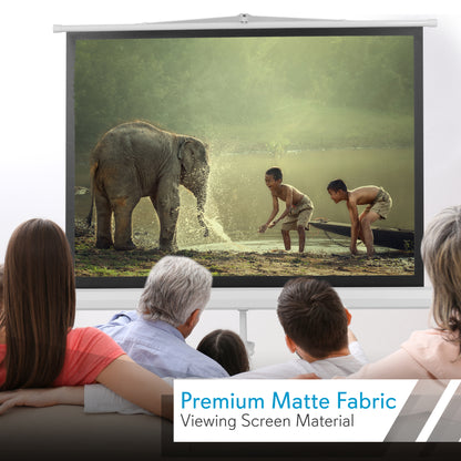 50 Portable Projector Screen Easy Setup White Matte Fabric