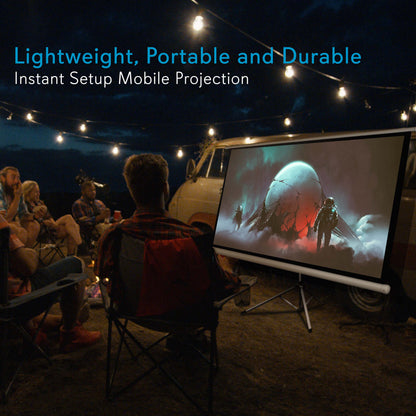 50 Portable Projector Screen Easy Setup White Matte Fabric