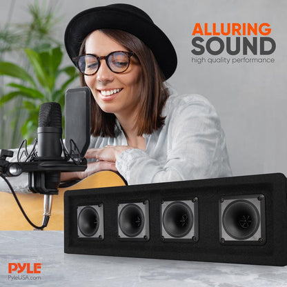 4 Way DJ Speaker System Full Range Audio 4 Horn Piezo Tweeters