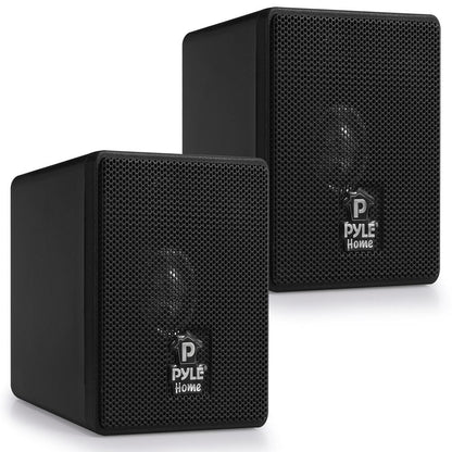 Mini Cube Bookshelf Speakers 100W 3 Paper Cone Driver Pair