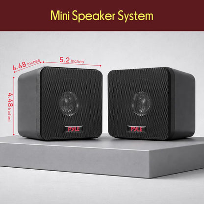 4 Mini Cube Bookshelf Speakers