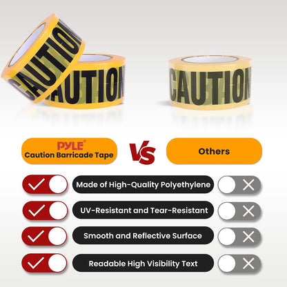 8 Pieces Caution Tape Set 656ft Durable Polyethylene Yellow
