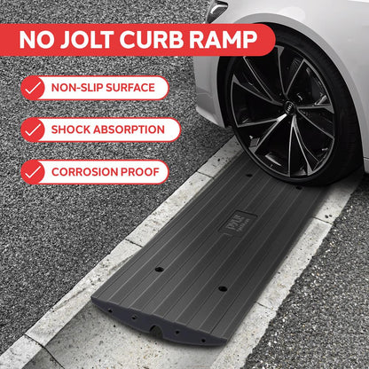 Driveway Curb Ramps 11000lb Capacity Heavy Duty Rubber 4ft 2pc Set