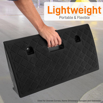 Portable Curb Ramps 6600 lbs Capacity Heavy Duty Plastic 2PC Set