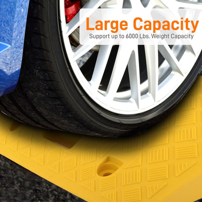 Portable Curb Ramps 6600 lbs Capacity Heavy Duty Plastic 2PC Set