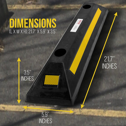 Garage Vehicle Stopper Parking Safety Heavy-Duty Rubber Yellow Strip