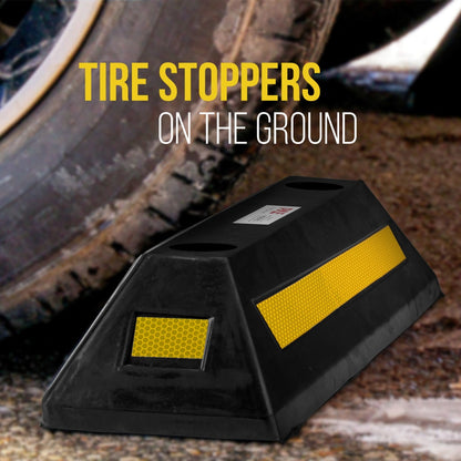 Garage Vehicle Stopper Parking Safety Heavy-Duty Rubber Yellow Strip