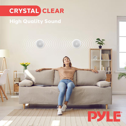 6.5 In-Wall/Ceiling Speakers Pair 250W Titanium Tweeter Flush Mount