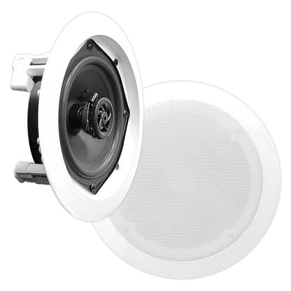 6.5 Ceiling Speakers Pair 2-Way Sound Easy Flush Mount White