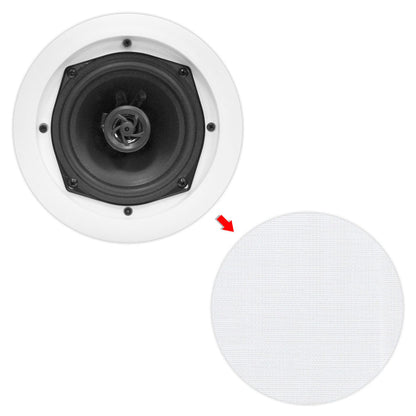 6.5 Ceiling Speakers Pair 2-Way Sound Easy Flush Mount White