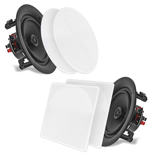 6.5 Ceiling Speakers 200W Flush Mount Polymer Tweeter White
