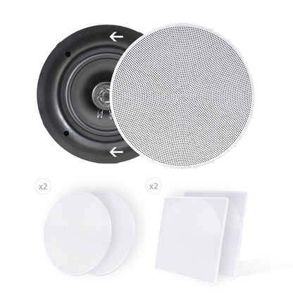 6.5 Ceiling Speakers 200W Flush Mount Polymer Tweeter White