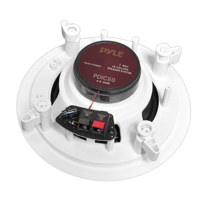 8 Ceiling Speakers Pair 300W Directable Tweeter Flush Mount White