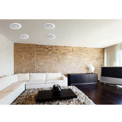 8 Ceiling Speakers Pair 300W Directable Tweeter Flush Mount White