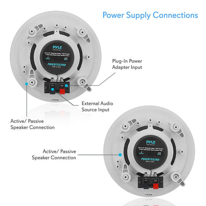 5.25 Bluetooth Ceiling/Wall Speakers 150W Flush Mount Poly Cone