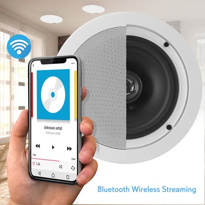 5.25 Bluetooth Ceiling/Wall Speakers 150W Flush Mount Poly Cone