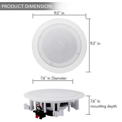 6.5 Bluetooth Ceiling Speakers 200W Flush Mount Polypropylene Cone
