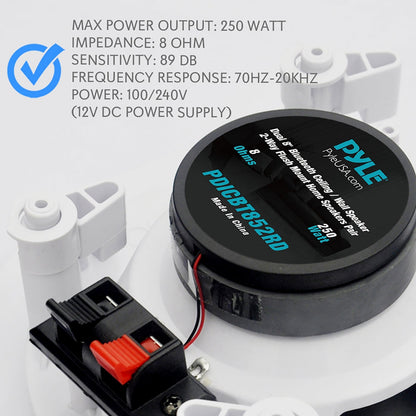 6.5 Bluetooth Ceiling Speakers 200W Flush Mount Polypropylene Cone