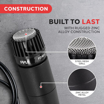 Dynamic Handheld Microphone High Output Built-in Pop Filter Rugged Design