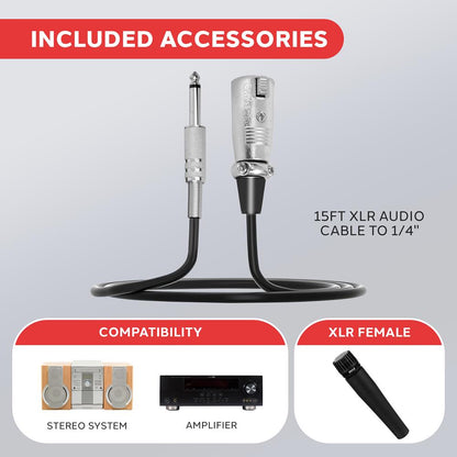 Dynamic Handheld Microphone High Output Built-in Pop Filter Rugged Design