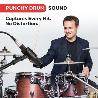 Dynamic Handheld Microphone High Output Built-in Pop Filter Rugged Design