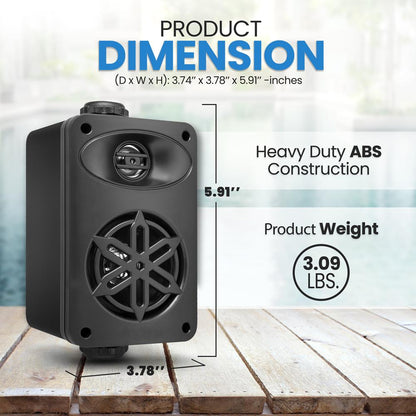 2-Way Indoor/Outdoor Speaker System-PDWR35BK