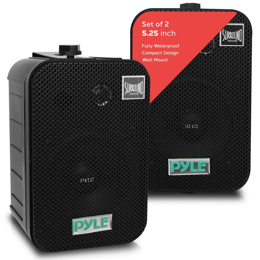 Waterproof Outdoor Speaker System 5.25 Woofer Heavy Duty Black