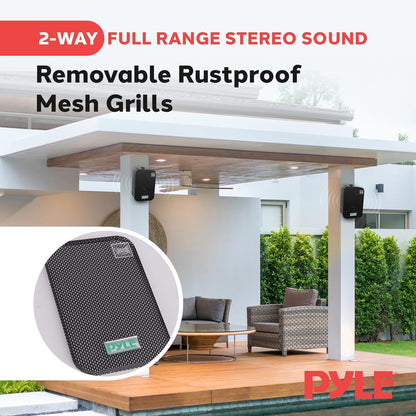 Waterproof Outdoor Speaker System 5.25 Woofer Heavy Duty Black
