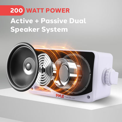Outdoor Waterproof Bluetooth Speakers 200W 3-Way White