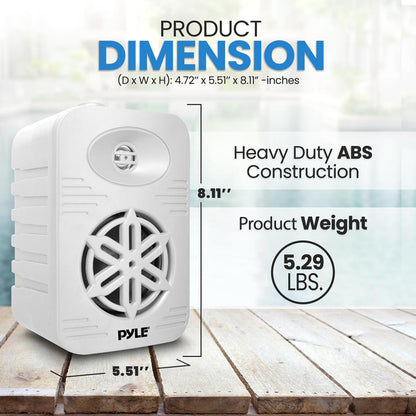 Indoor/Outdoor Speakers 300W Waterproof 4 2-Way Polymer Tweeter White