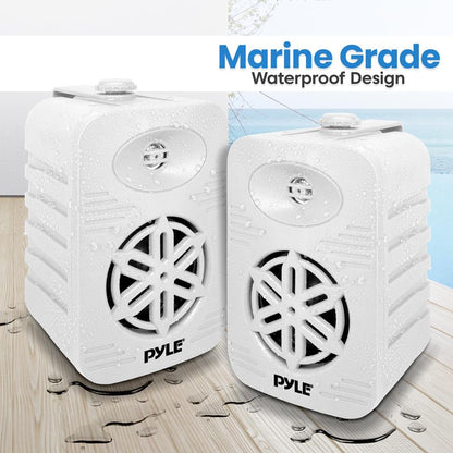 Indoor/Outdoor Speakers 300W Waterproof 4 2-Way Polymer Tweeter White
