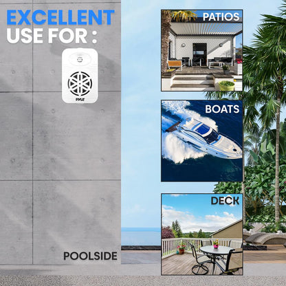Indoor/Outdoor Speakers 300W Waterproof 4 2-Way Polymer Tweeter White