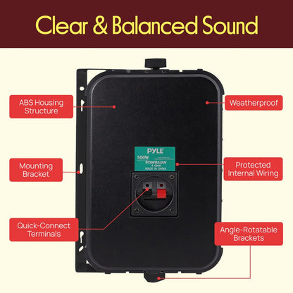 2-Way Speaker System 500W Waterproof Aluminum Woofer