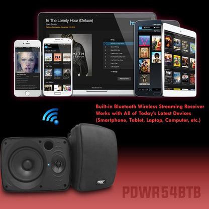 5.25 Waterproof Bluetooth Speakers Deep Bass Heavy Duty Grill 2 Pack