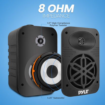 Indoor Outdoor Speakers 500W Waterproof 5.25 Polymer Tweeter