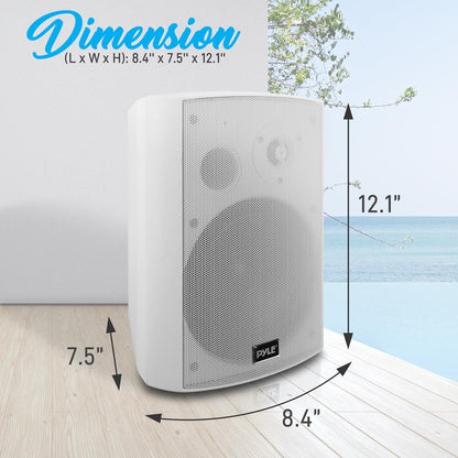 6.5 Waterproof Bluetooth Speakers Deep Bass White (2 Pack)