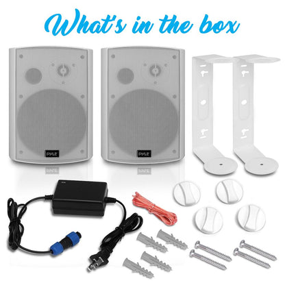 6.5 Waterproof Bluetooth Speakers Deep Bass White (2 Pack)