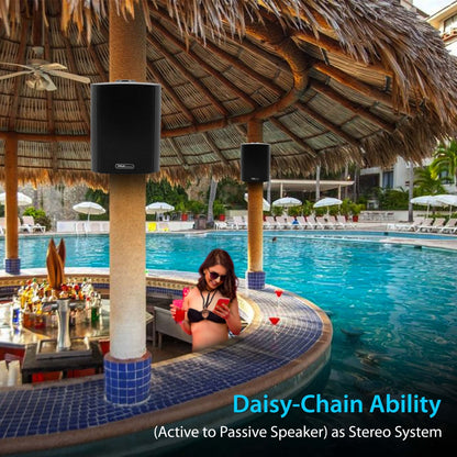6.5 Waterproof Bluetooth Speakers - High Power Sound Easy Install Black