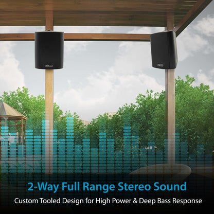 6.5 Waterproof Bluetooth Speakers - High Power Sound Easy Install Black