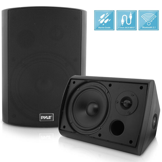 6.5 Waterproof Bluetooth Speakers - High Power Sound Easy Install Black
