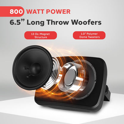 Outdoor Waterproof Bluetooth Speakers - Deep Bass 6.5 Pair Weatherproof