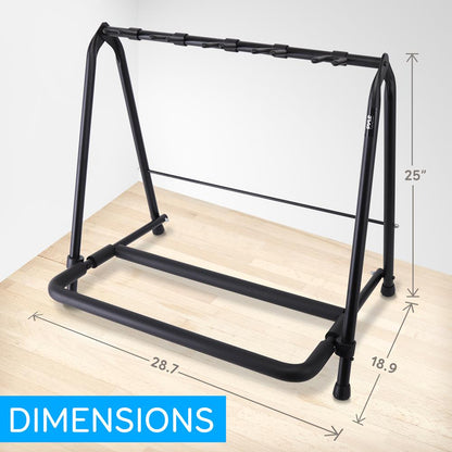 Foldable 5-Space Guitar Rack - Safe Foam Padding Metal Construction