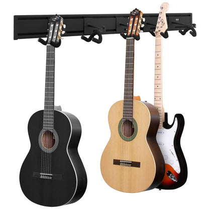Guitar Wall Mount with 5 Adjustable Hangers 180° Pivot Aluminum