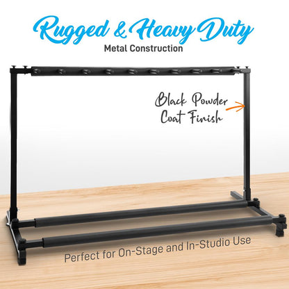 9-Space Foldable Guitar Rack - Secure Storage Metal Foam Padding