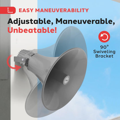 80W Outdoor PA Horn Speaker Aluminum Housing Grey
