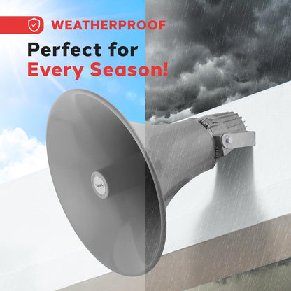 80W Outdoor PA Horn Speaker Aluminum Housing Grey