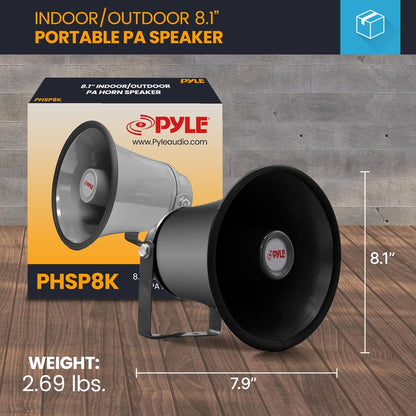 Portable PA Horn Speaker Clear Sound Aluminum Housing Grey